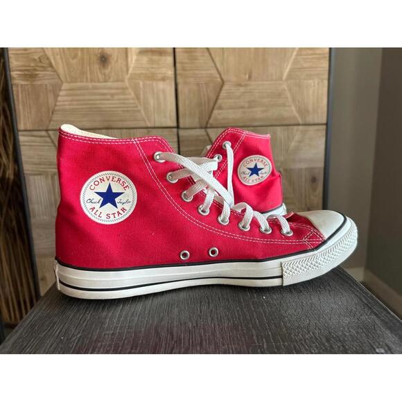 Converse Chuck Taylor Red High Top Sneaker Mens 9 Womens 11 - Picture 4 of 8